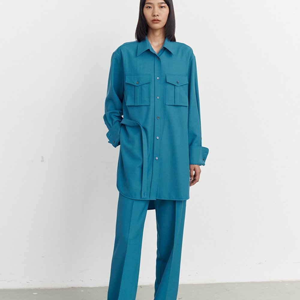 BNWT Women CHICJOC Timeless 100% Wool Shirt size 36